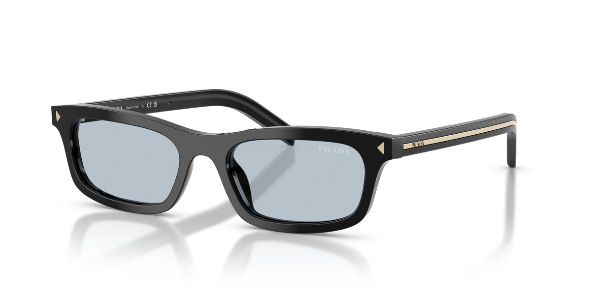 Prada PR D05S – Noir verres bleu gris – Vue de trois quarts