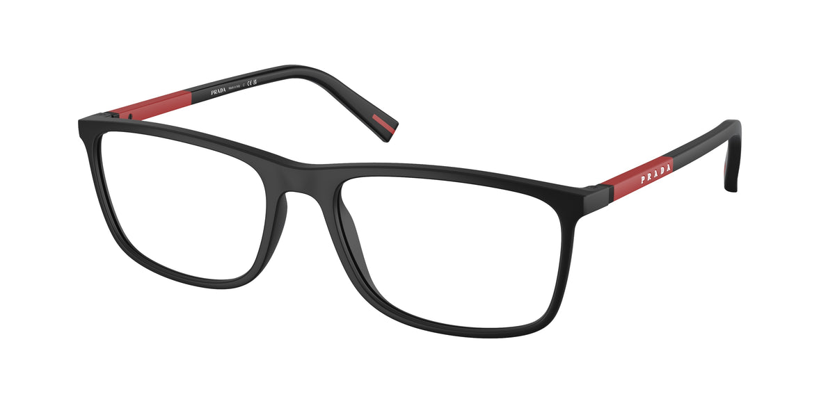 Prada Linea Rossa PS 03QV – Noir caoutchouté DG01O1