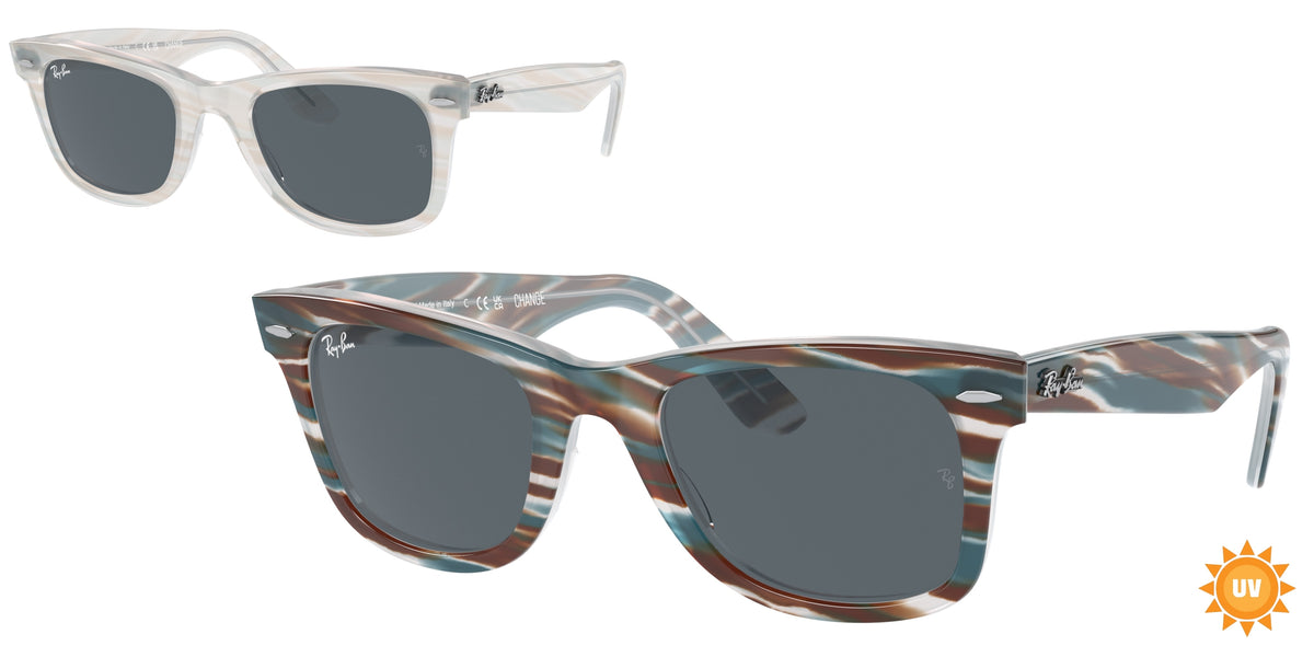 Ray-Ban 0RB2140 1407R5 – Photo bleu clair rayé