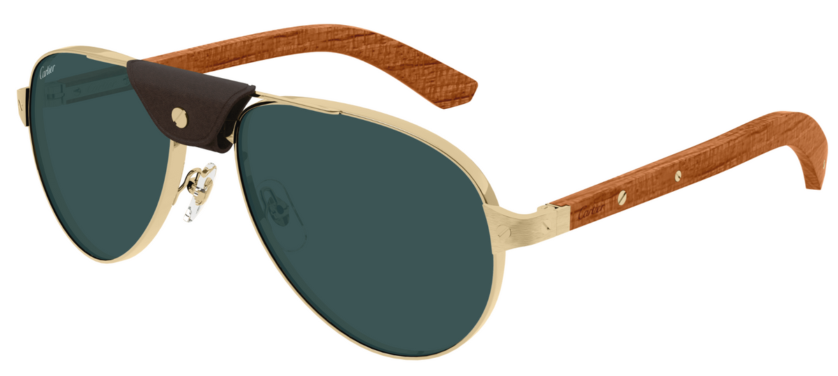 Lunettes de soleil Cartier Santos CT0495S - Doré (002)
