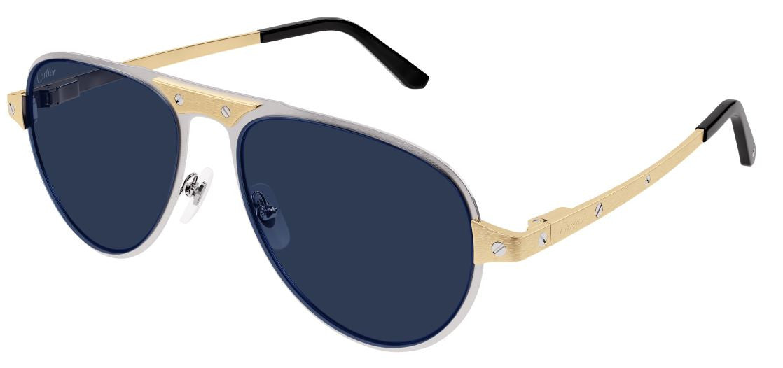 Lunettes de soleil Cartier Santos CT0533S - Argent (003)