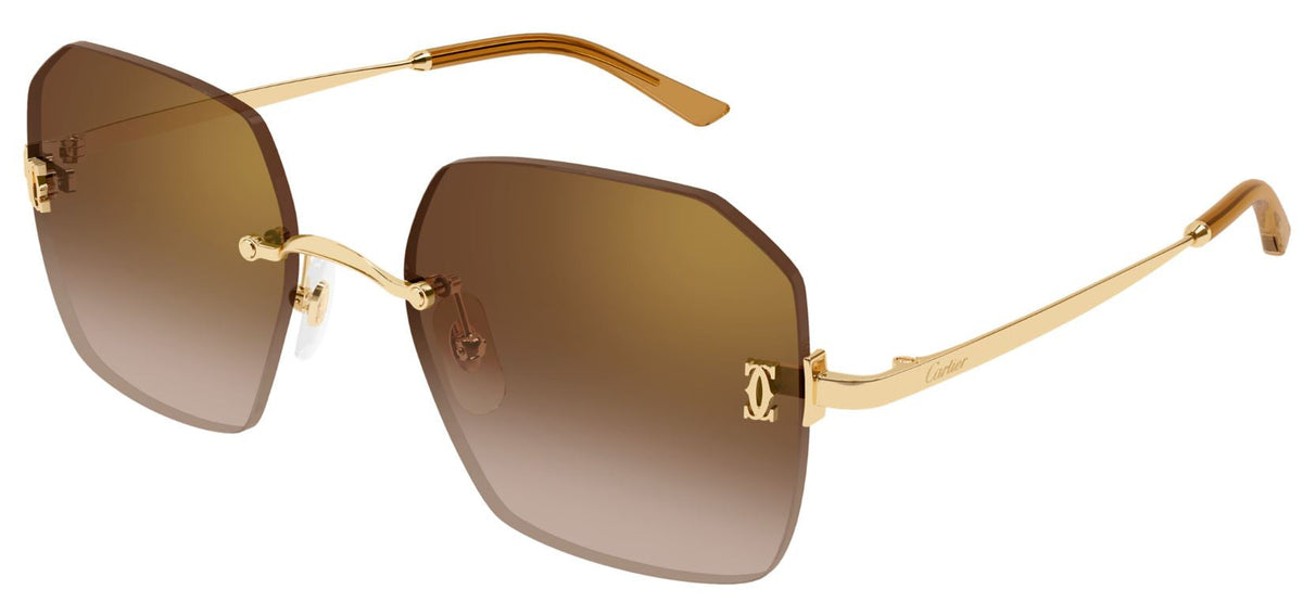 Lunettes de soleil Cartier Signature C CT0591S - Doré (002)