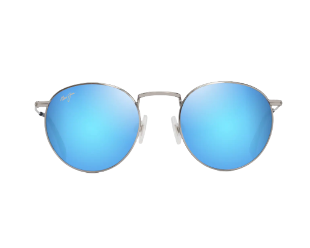 Lunettes de soleil Maui Jim Pukaua – coloris Argent brillant avec détails bleus et verts