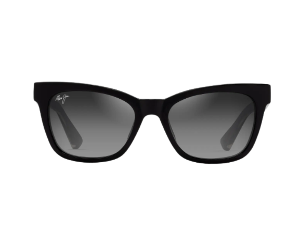 Lunettes de soleil Maui Jim Hiwahiwa – coloris Noir brillant et gris clair transparent