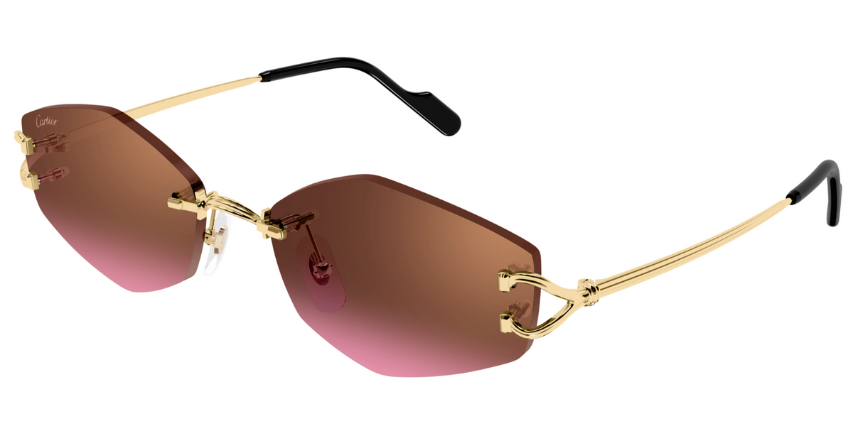 Lunettes de soleil Cartier Piccadilly CT0620S - Doré (004)