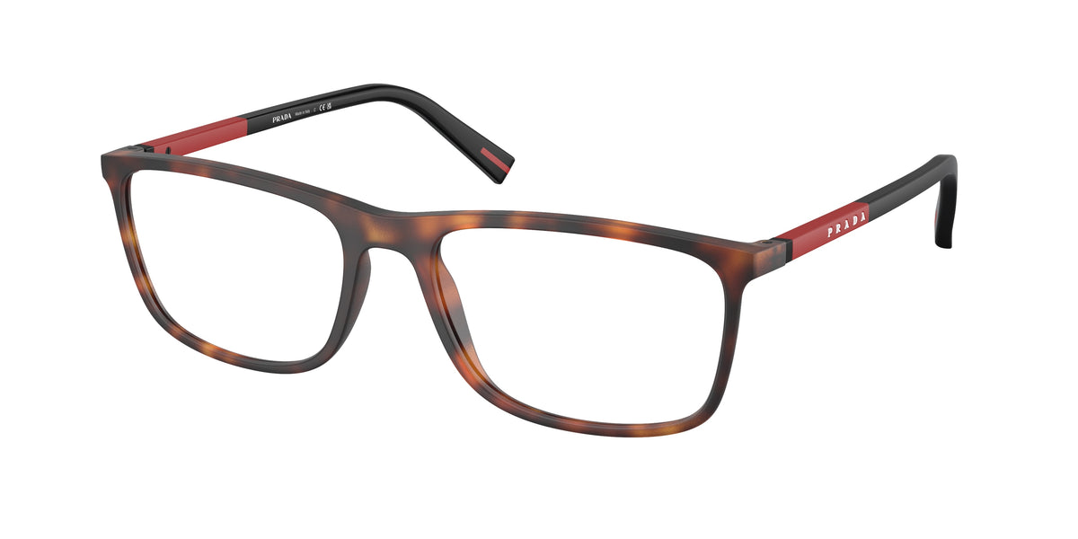 Prada Linea Rossa PS 03QV – Havana foncé caoutchouté 17X1O1