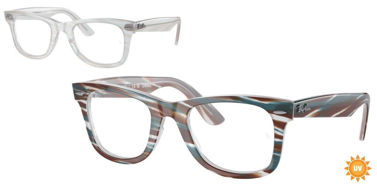Ray-Ban 0RX4340V 8382 – Photo bleu clair rayé