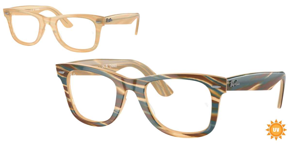 Ray-Ban 0RX4340V 8383 – Photo marron rayé