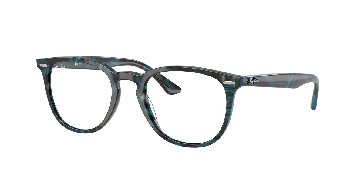 Ray-Ban RX7159 – Bleu et gris fantaisie transparent 8394