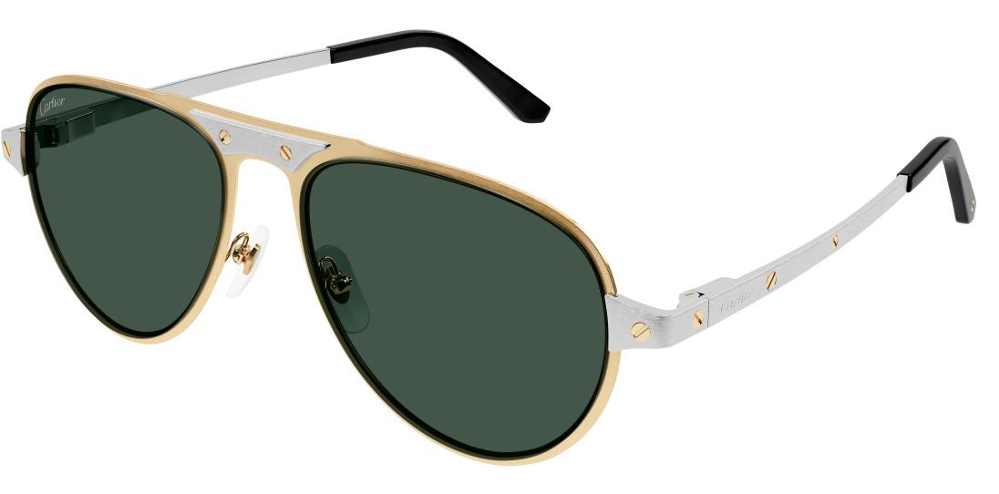 Lunettes de soleil Cartier Santos CT0533S - Doré (002)