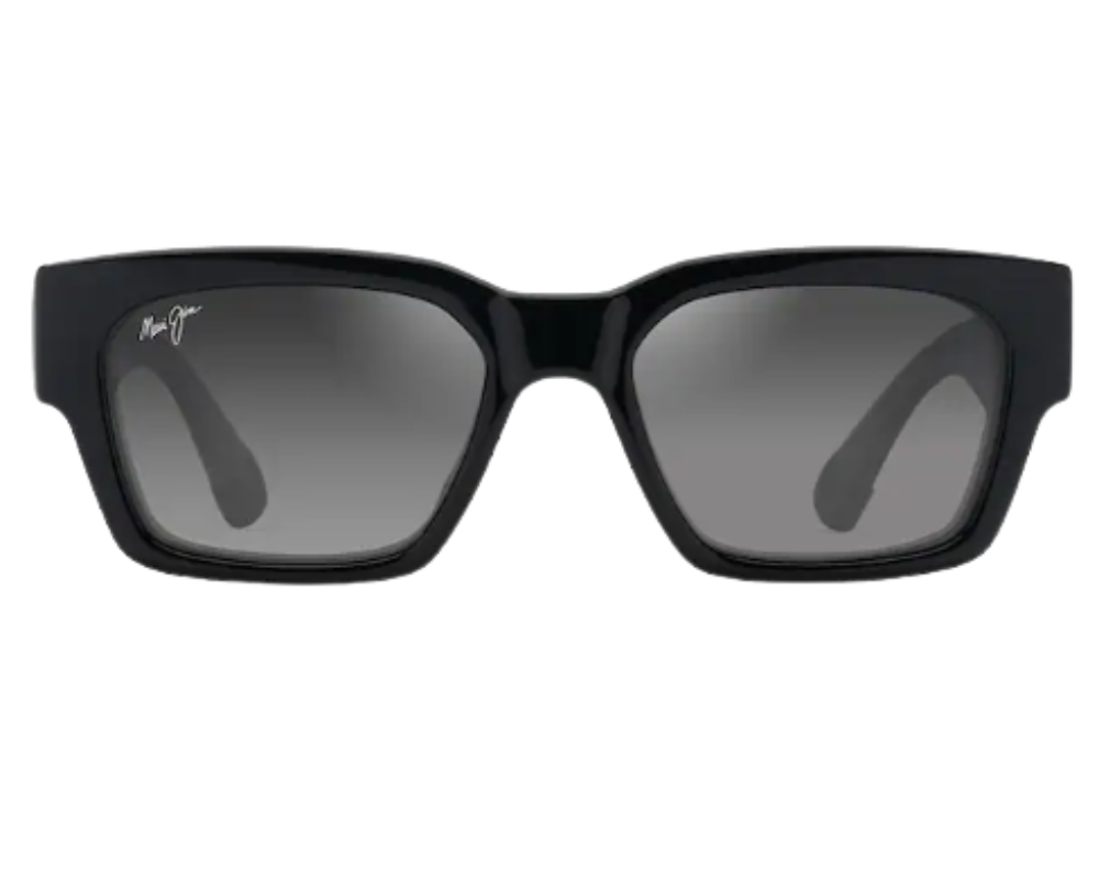 Lunettes de soleil Maui Jim Kenui – coloris Noir brillant et gris clair transparent