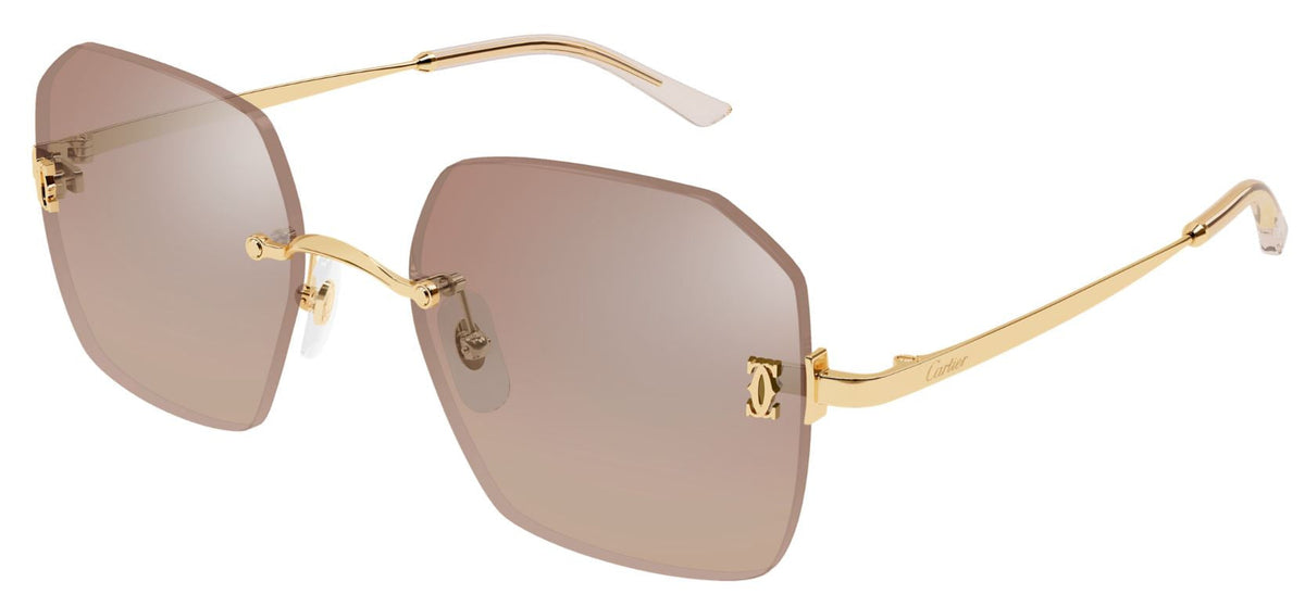 Lunettes de soleil Cartier Signature C CT0591S - Doré (003)