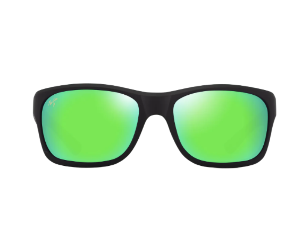 Lunettes de soleil Maui Jim 'Ano Nui – coloris Noir mat avec intérieur vert