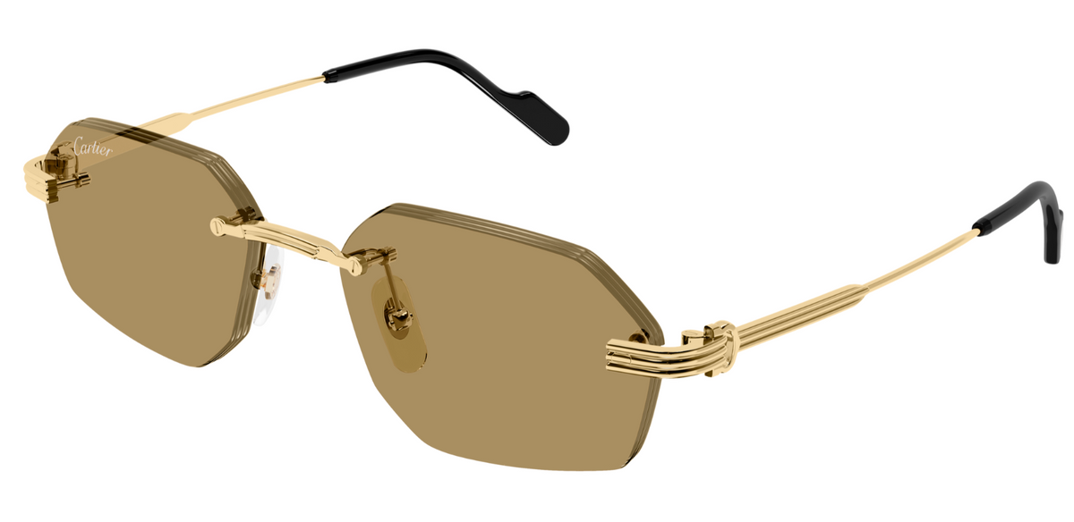 Lunettes de soleil Cartier Premiere CT0616S - Doré (002)